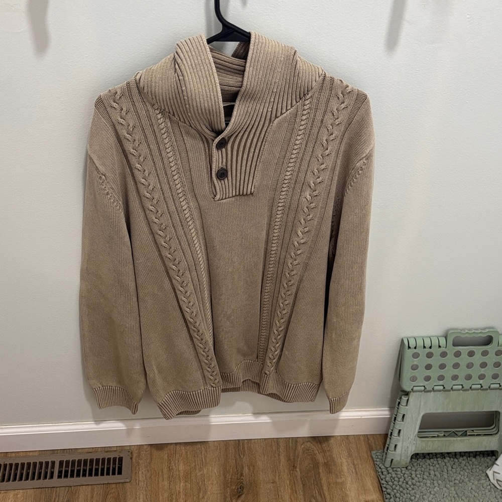 Men's Turtleneck Sweater in Tan